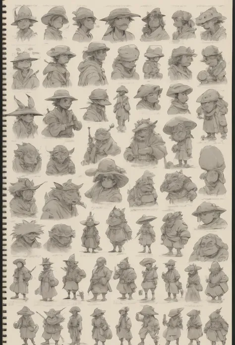 character design sheet by Studio Ghibli, best quality, masterpiece, Representative work, official art, Professional, Ultra intricate detailed, 8k