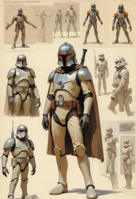 character design sheet by Ralph McQuarrie, best quality, masterpiece, Representative work, official art, Professional, Ultra intricate detailed, 8k