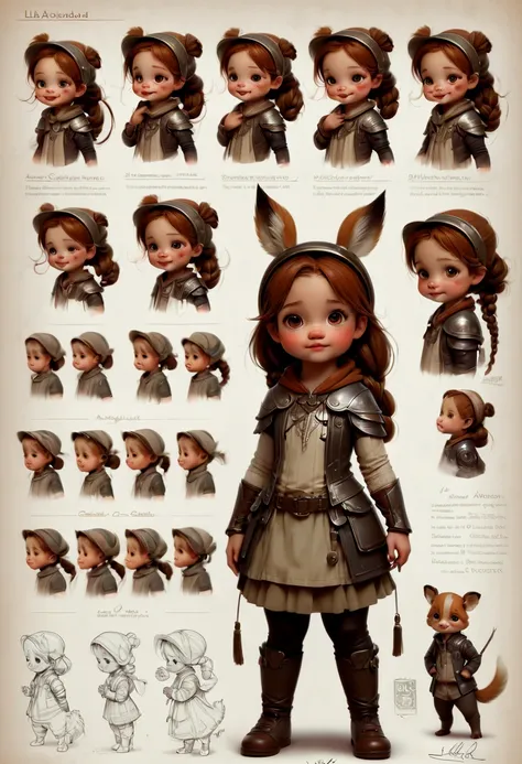 character design sheet by Lilia Alvarado, (best quality, masterpiece, Representative work, official art, Professional, Ultra intricate detailed, 8k:1.3)