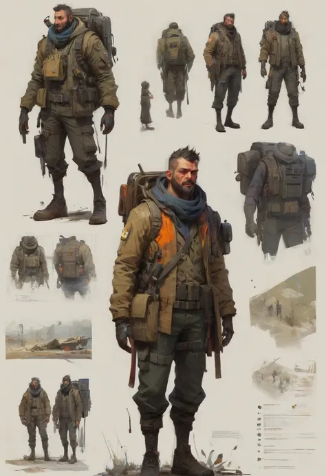 character design sheet by Ismail Inceoglu, best quality, masterpiece, Representative work, official art, Professional, Ultra intricate detailed, 8k