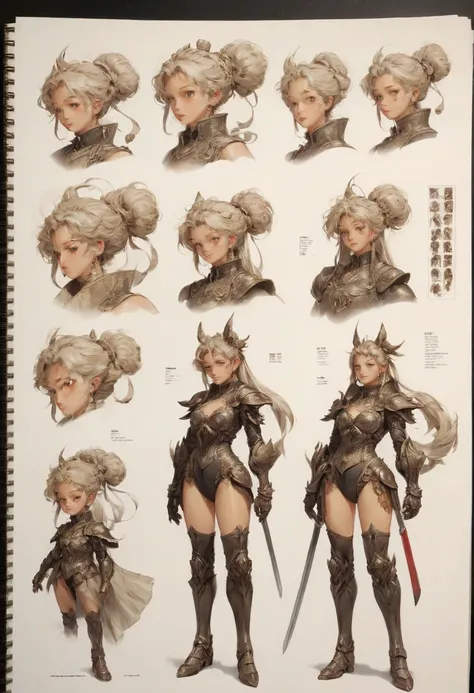 character design sheet by Eiko Ishioka, best quality, masterpiece, Representative work, official art, Professional, Ultra intricate detailed, 8k