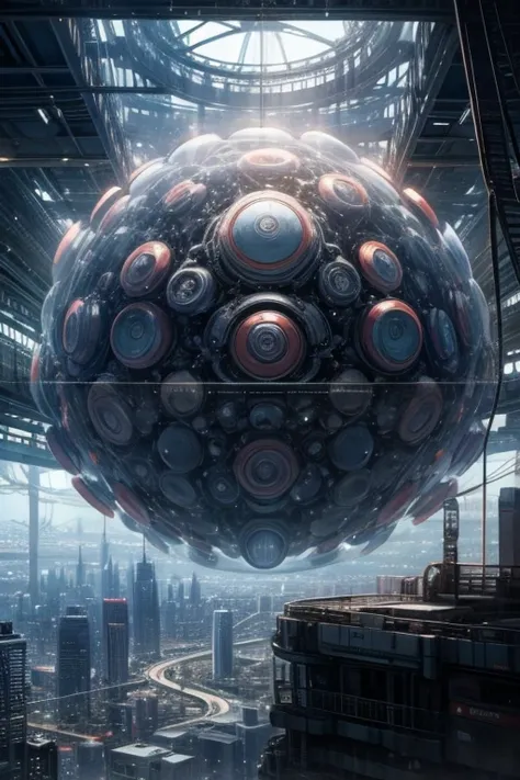 A complex Bubble structure in a futuristic city
