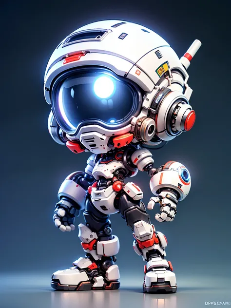 pixar style, (blind box toy style:1.2), (full-body shot) , 1 transparent cute mechanical nurse doll, transparent mecha, exquisit...