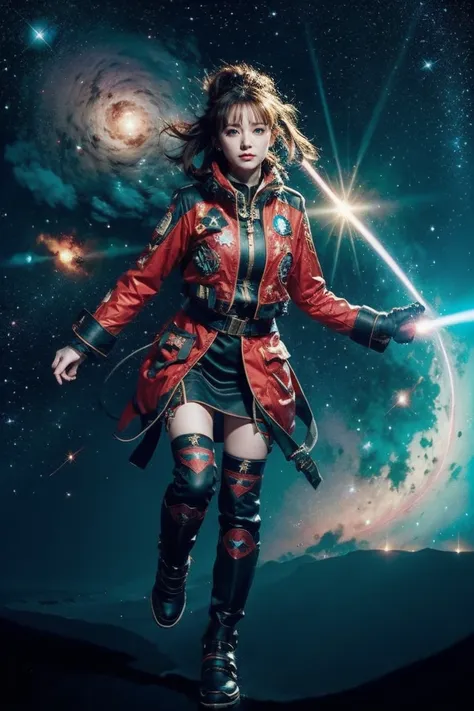 (alone) inconceivable and spectacular an emergency scene of a cloud figure Sophie Turner in a cosmic cloud, fractal nebula chain, cosmic, sky, cosmic, Vibrant and vivid entities, whirlwind, spinning, unrealistic, high contrast, symbolism, magic, mystery的な,...