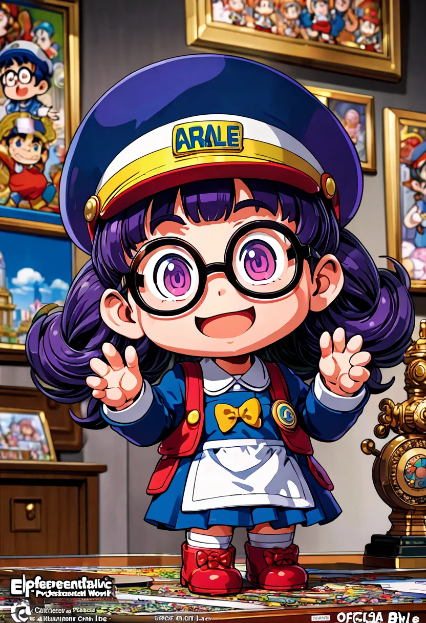 arale, chibi girl, (best quality, masterpiece, representative work, official art, professional, ultra intricate detailed, 8k:1.3...