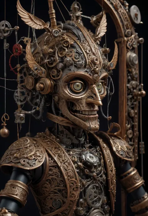 Mechanical Puppet by Arik Brauer, best quality, masterpiece, Representative work, official art, Professional, Ultra intricate detailed, 8k