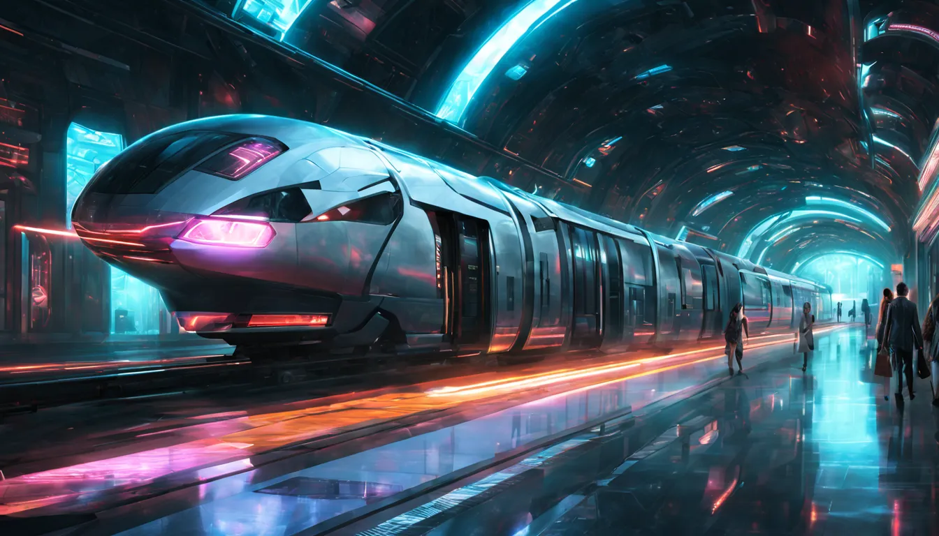 image: a futuristic sci-fi train station with interconnected portals

descriptive keywords: high-tech, otherworldly, interconnec...