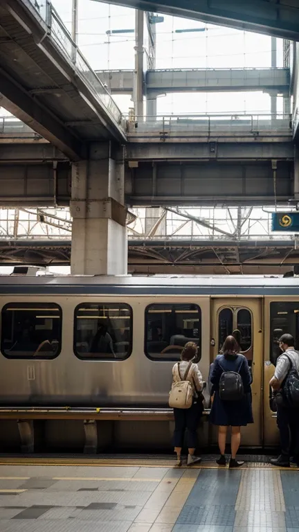 (best quality,4k,8k,highres,masterpiece:1.2),ultra-detailed,(realistic,photorealistic,photo-realistic:1.37),train station,dense crowd of passengers,platform filled with colorful luggage,people waiting earnestly for their train,tall glass windows allowing s...