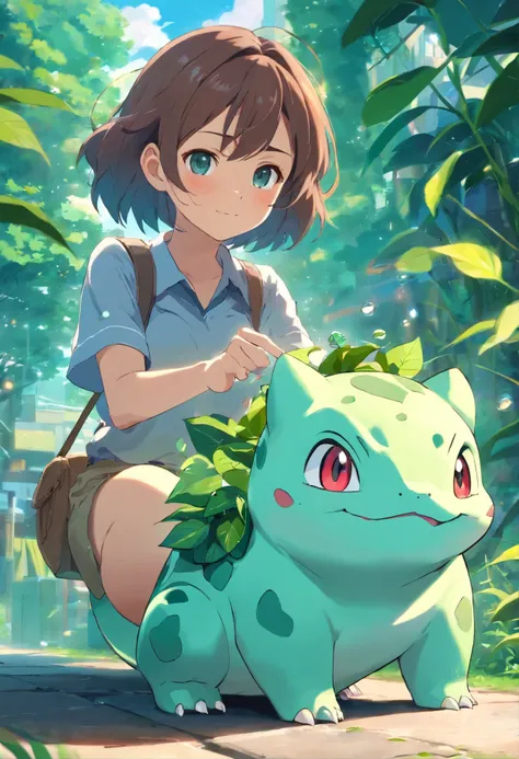 Bulbasaur，woman,  best image quality，very detailed