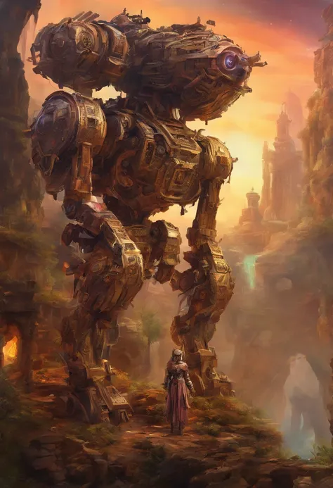 Abandoned Mech, ancient ruins, best quality, masterpiece, Representative work, official art, Professional, Ultra intricate detailed, 8k