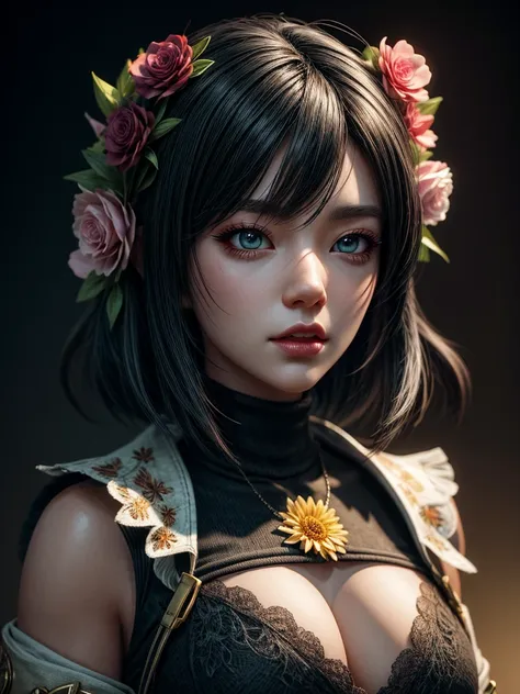 Floral Lords, anime character, detailed, vibrant, anime face, sharp focus, character design, wlop, artgerm, kuvshinov, character design, unreal engine, behance hd, cinema4d, octane render, 3d mandelbulber, polished, gossamer, made of glass