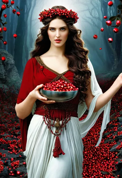 Persephone is a figure from Greek mythology, known as the daughter of Zeus and Demeter, the goddess of agriculture and fertility. She is also the wife of Hades, the god of the underworld. Persephones most famous myth is that of her abduction by Hades, whic...