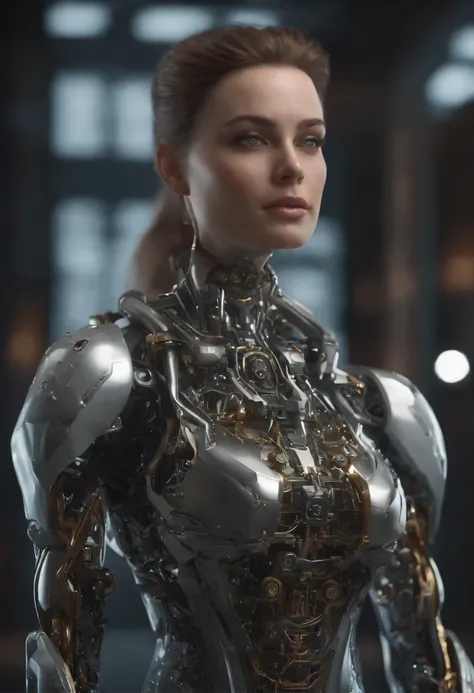 Complejo 3d renderizado hermoso primer plano de porcelana ultra detallado rostro androide femenino, cyborg, partes de robots, 150mm, hermosas luces suaves de estudio, Luces de llanta, Vivid details, magnificent cyberpunk, carreras, surreal, Anatomical , fa...