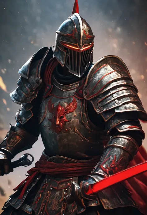 stable diffusion prompt: warrior from ancient times, heavy armor, black gauntlet with red line, fight stance, halberd, high-res,...