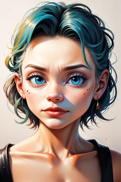 uma mulher com tinta colorida no rosto e no cabelo, gotejamento com cor, arte colorida bonita!, lindo arte digital, Pintura de Arte, Bela arte UHD 4K, retrato abstrato, arte colorida, linda arte digital linda, Arte de Alessandro Pautasso, face submerged in...