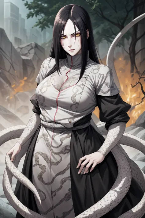 {-erro_de_anatomia:1.0} estilo anime, masterpiece, absurdities, orochimaru\(naruto\), 1girl solo, mature woman, oversized shirt ...