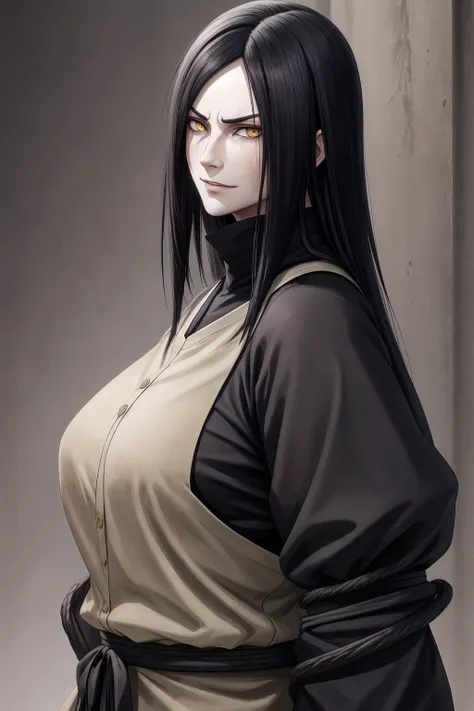 {-erro_de_anatomia:1.0} estilo anime, masterpiece, absurdities, orochimaru\(naruto\), 1girl solo, mature woman, oversized shirt ...