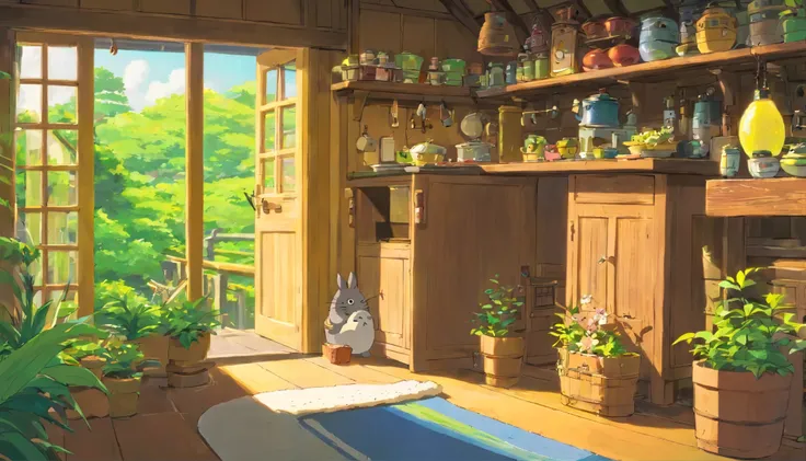 Traditional houses that appear in Ghibli works、countryside、Ghibli feeling、Close-up、inside the room、machine、movie「My Neighbor Totoro」Than、