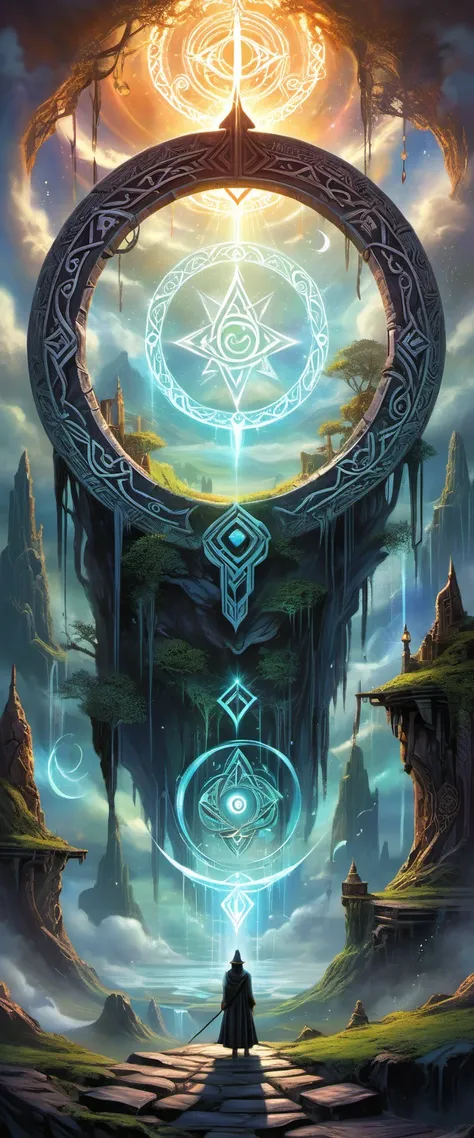 (nobody)The runes in the mysterious rune magic circle emit a mysterious light，Fascinating and curious, the symbols and patterns in the magic circle represent knowledge and wisdom，They are the gates of wisdom to the magician. Ethereal,Intricate Fantasy Art ...