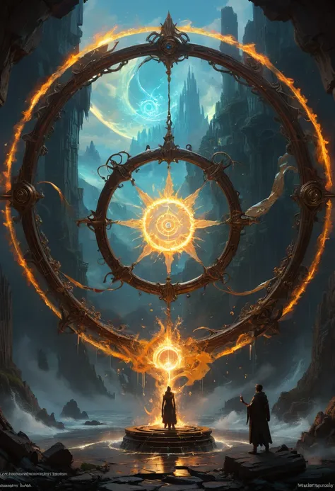 Magic Circle, Exaggerated energy, luminescence, fantasy concept art, Magic Realism Style, by Noah Bradley, (best quality, masterpiece, Representative work, official art, Professional, Ultra intricate detailed, 8k:1.3)