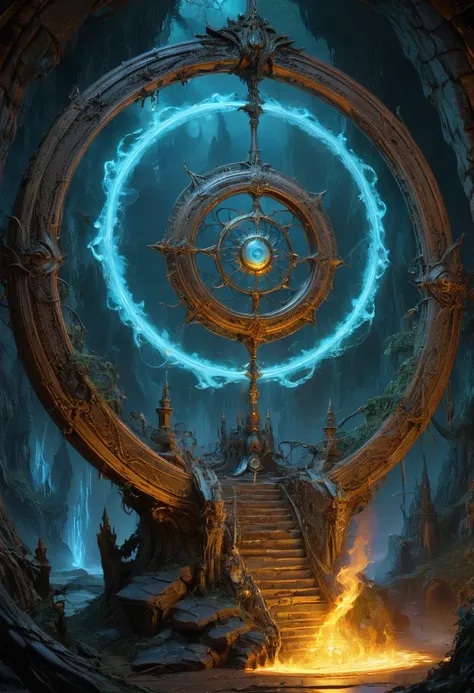 Magic Circle, Exaggerated energy, luminescence, fantasy concept art, Dreamscape, by mark ploog, (best quality, masterpiece, Representative work, official art, Professional, Ultra intricate detailed, 8k:1.3)