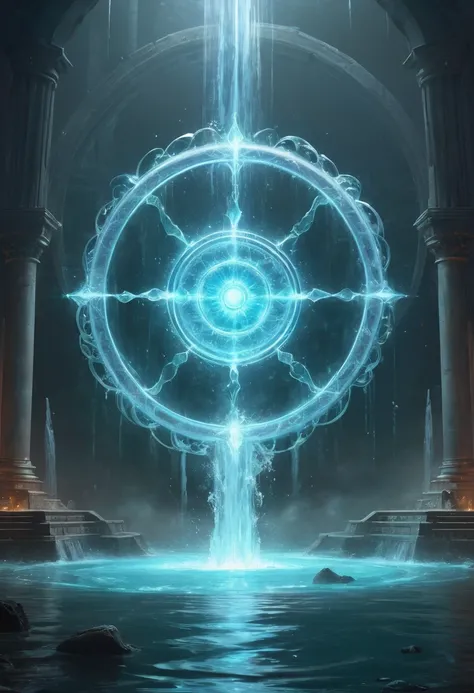 Magic Circle, Exaggerated energy, fantasy concept art, luminescence, water, by Jordan Grimmer, (best quality, masterpiece, Representative work, official art, Professional, Ultra intricate detailed, 8k:1.3)