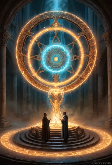 Magic Circle, Exaggerated energy, fantasy concept art, luminescence, newest, by Rodney Joseph Byrne, (best quality, masterpiece, Representative work, official art, Professional, Ultra intricate detailed, high detail:1.3)