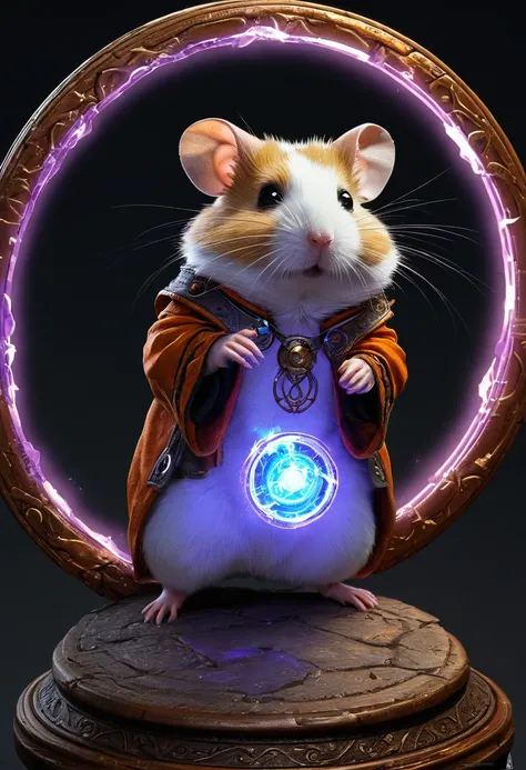 Magic Circle, Exaggerated energy, fantasy concept art, luminescence, newest, hamster Mage, by Scott Wills, (best quality, masterpiece, Representative work, official art, Professional, Ultra intricate detailed, high detail:1.3)