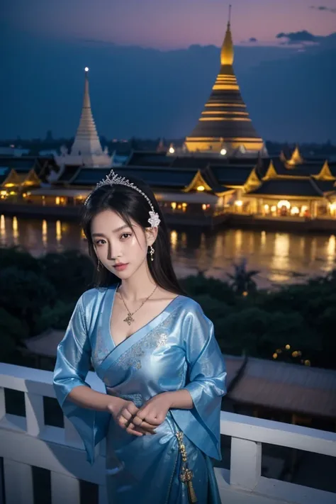 (8k, original photo, beYingshi quality, maYingshierpiece:1.2), (realiYingshiic, photo-realiYingshiic:1.37),Yingshi. Louis (luxury wheels) (Azure Lane),1 girl,(myanmar girl), (Egiosar:1),hair accessories, portrait, (Myanmar traditional clothing:1.1), neckla...