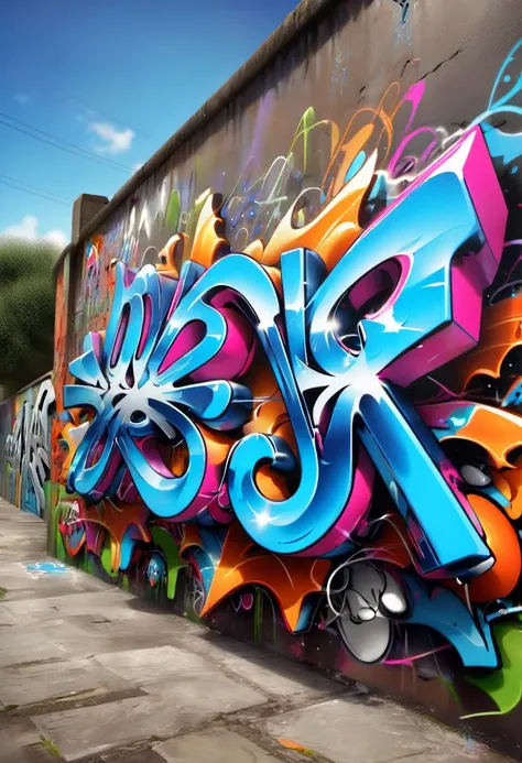 graffiti 3d. que diga reusk7(( reusk graffiti) urban style (( graffiti en 3d en un entorno urbano )) wild styles