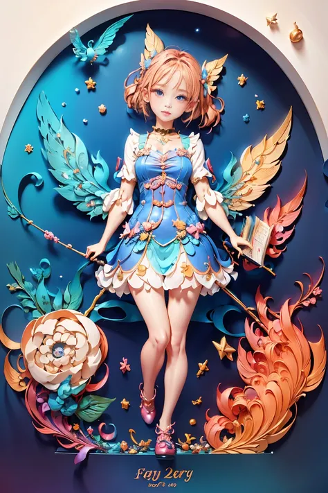 A candy store fairy girl with little wings on her back.、Sculpture of a book that prays for candy every night at a candy store after it closes。complex and dynamic、Cinematic --chaos 20 --style raw --stylize 350 --v 6.0 --ar 1:1