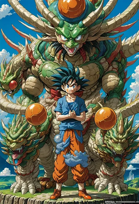 Dragonball by Studio Ghibli Style, (best quality, perfect masterpiece, Representative work, official art, Professional, high details, Ultra intricate detailed:1.3)