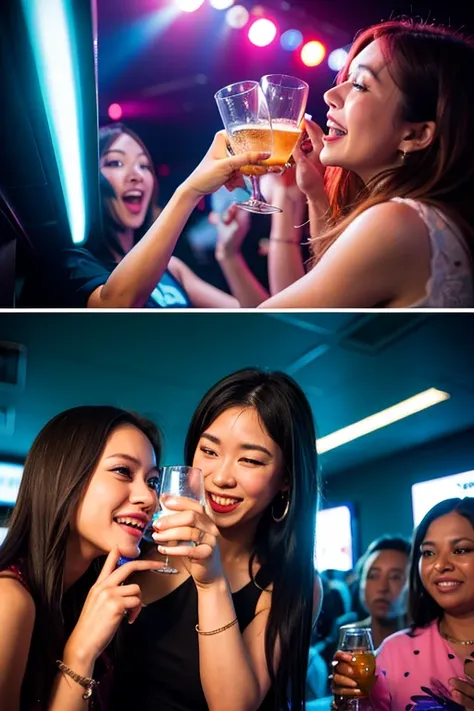 women partying in a night club