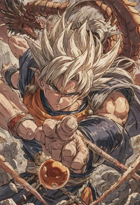 anime style, anime realism, Dragonball, epic warrior, best quality, perfect masterpiece, Representative work, official art, Professional, high details, Ultra intricate detailed