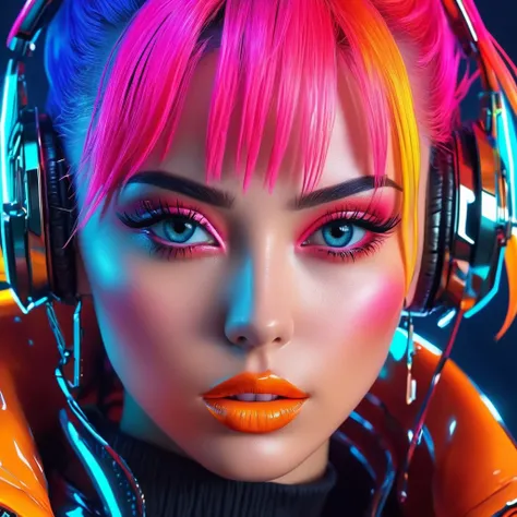 create an image demonstrating the style of ((Cyberpop)) style, hyper realism, 8k high definition, vibrant colors, sharp focus, insanely detailed