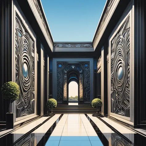 symmetry, aesthetic, extremely detailed, symmetrical, stunning, premium, illustration, mid shot, symmetry, intrigued, in the cen...