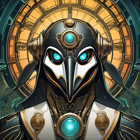 symmetry, aesthetic, extremely detailed, symmetrical, symmetry portrait of penguin from bioshock, vintage, sci-fi, tech wear, gl...