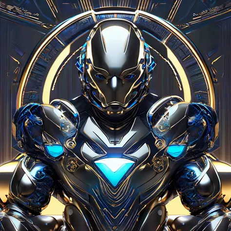 symmetry, aesthetic, extremely detailed, symmetrical, symmetry!! portrait of pitbull, sci-fi armour, tech wear, glowing lights!!...