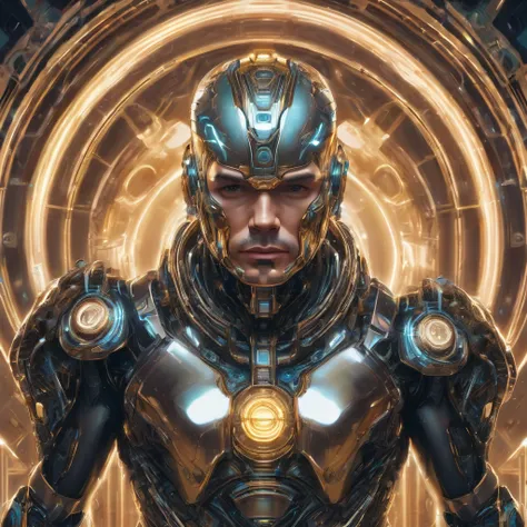 symmetry, aesthetic, extremely detailed, symmetrical, symmetry!! portrait of pitbull, sci-fi armour, tech wear, glowing lights!!...