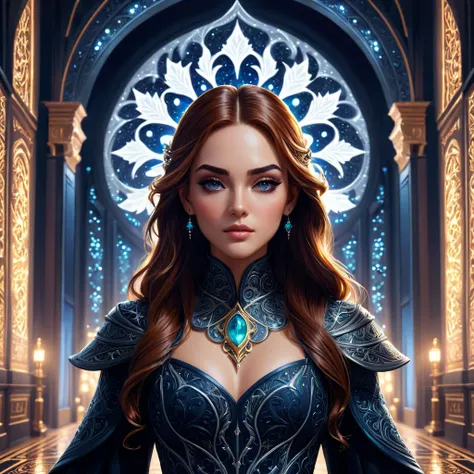 Symmetry, aesthetic, extremely detailed, symmetrical, Symmetry!! intense fanart of acotar protagonist as acotar protagonist, intricate, hyper detailed background, glowing lights!! highly detailed, digital painting, artstation, concept art, smooth, sharp fo...