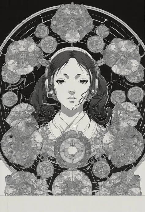 Symmetry, by Satoshi Kon, (best quality, masterpiece, Representative work, official art, Professional, high details, Ultra intricate detailed:1.3)