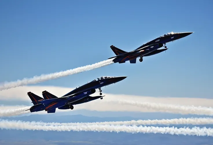 best quality,4k,8k,high resolution,masterpiece:1.2,ultra detailed,realistic,photorealistic:1.37,(show of airplanes flying in formation in a clear blue sky:1.32),air show,fighter aircraft,precision,acrobatics ,aerobatics,precision flight,skydiving team,exci...