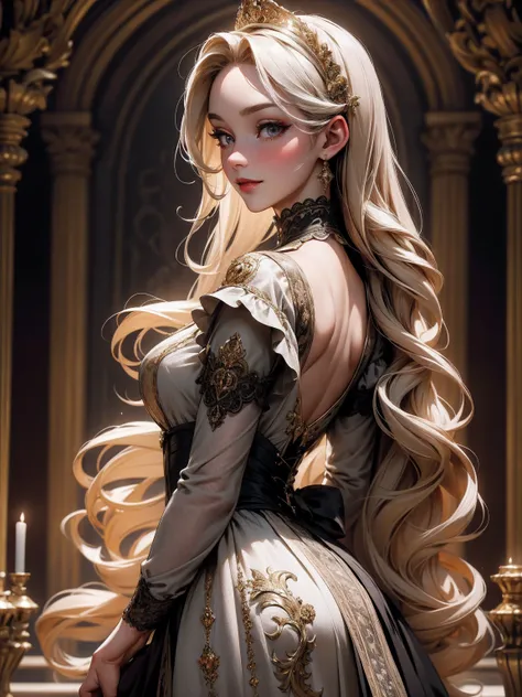 { - anatomy error}(Masterpiece - Ultra-detailed, very high resolution) Prepare to be enchanted by a true masterpiece that combines ultra-detailed art with high-resolution rendering. This work depicts a mesmerizing woman with very long blond hair (1.3) and ...