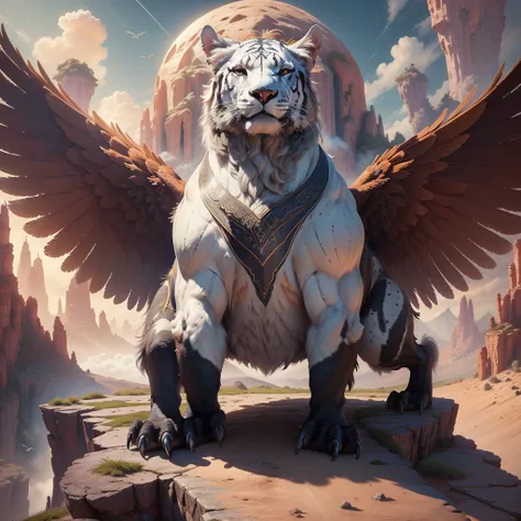 Ultra-detailed, high-resolution (4k, 8k, best quality: 1.2), fantastical concept art:1.1. Witness the magnificent landscape:1.1 from an aerial perspective as you gaze upon the Gentle breeze carries enormous beings with powerful wings, each giant feather in...