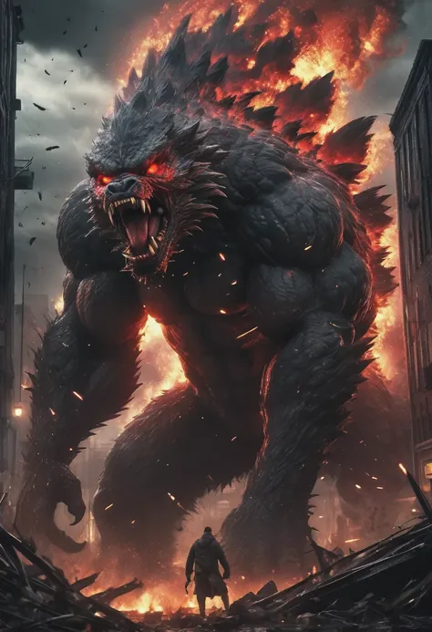 best quality,4k,high-res,ultra-detailed,realistic,physically-based rendering,professional,vivid colors,studio lighting,
a massive, towering creature with immense power, lurking in a desolate landscape,ready to unleash its fury [monster,huge,towering,angry,...