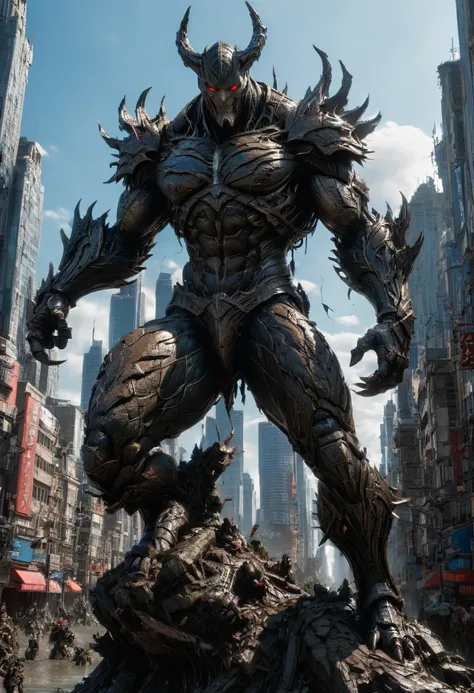 movie, Giant god, city, epic scene, by Todd McFarlane, (best quality, masterpiece, Representative work, official art, Professional, Ultra intricate detailed, 8k:1.3)