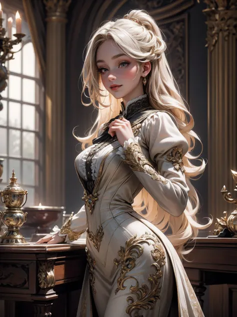 { - anatomy error}(Masterpiece - Ultra-detailed, very high resolution) Prepare to be enchanted by a true masterpiece that combines ultra-detailed art with high-resolution rendering. This work depicts a mesmerizing woman with very long blond hair (1.3) and ...