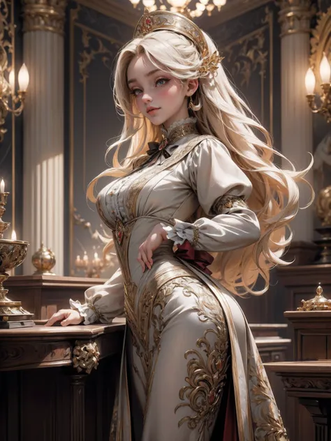 { - anatomy error}(Masterpiece - Ultra-detailed, very high resolution) Prepare to be enchanted by a true masterpiece that combines ultra-detailed art with high-resolution rendering. This work depicts a mesmerizing woman with very long blond hair (1.3) and ...