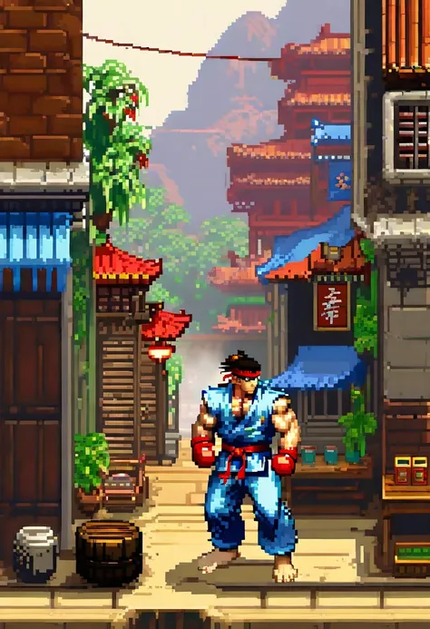 street fighter peleas igual que el juego:1.5,pixel art:1.5, obra maestra intrincada y de alta calidad