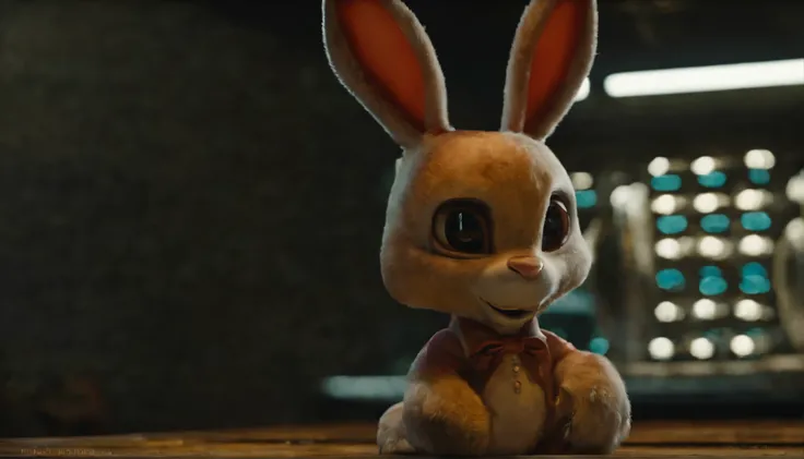 Scuffed, dirty smears,  FNAF character Vanny rabbit,  frontier of tech upgrades,  super sexy erotic entertainment cyborg, contorted over splits capable. Medium-large breasts. Main Attraction character at bunny - parkland in near future. Leisure camming dur...